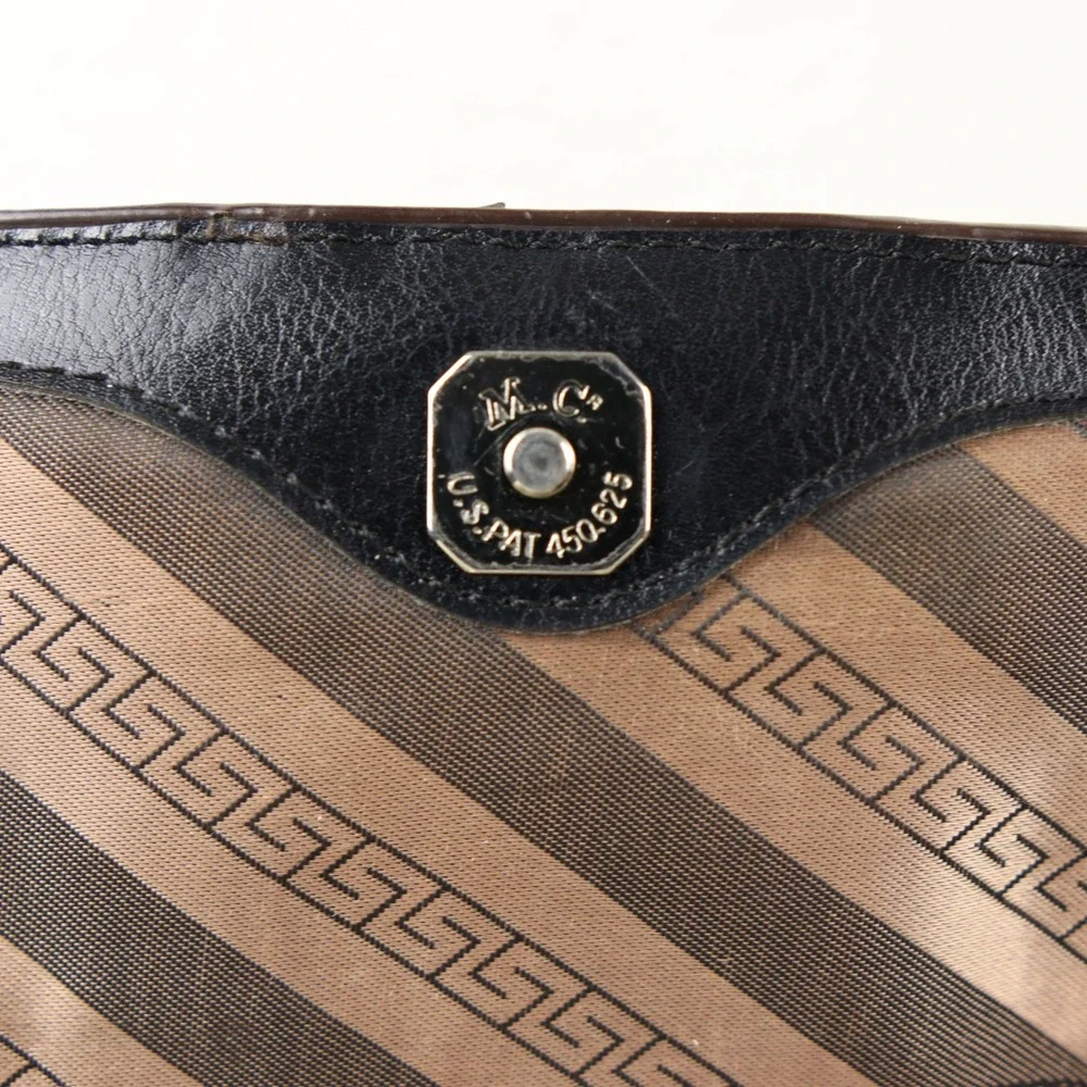 Mark Chantal Y2K 90s Dark Brown Croc Embossed Handbag Heart Charm Clutch Crssbdy